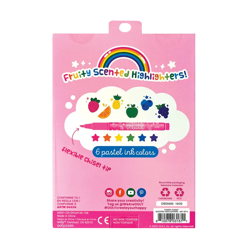 Ooly Yummy Yummy Fruit Scented Highlighters - Set of 6