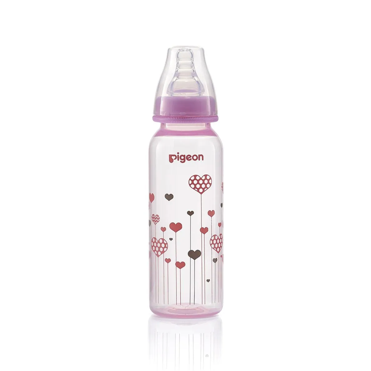 Pigeon Flexible Peristaltic Nipple Clear Nursing Bottle RPP 240Ml (M) (Pink)