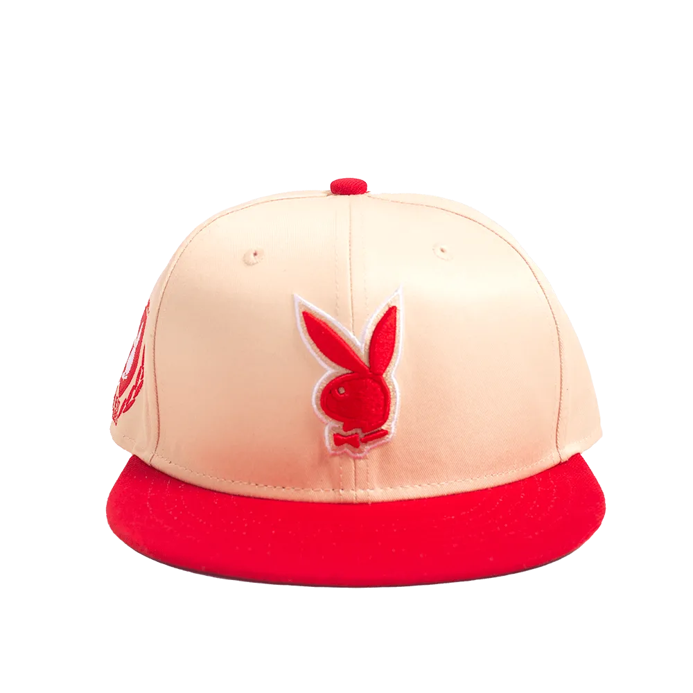 PLAYBOY PLAY FOR ALL CREAM FITTED HAT
