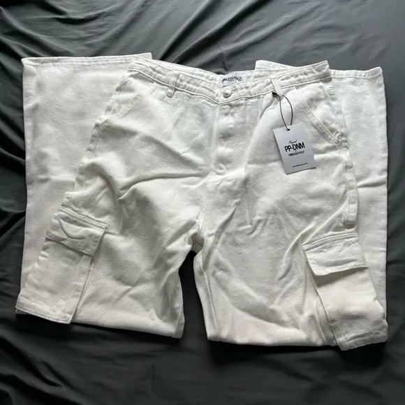 Princess Polly White Cargo Pants