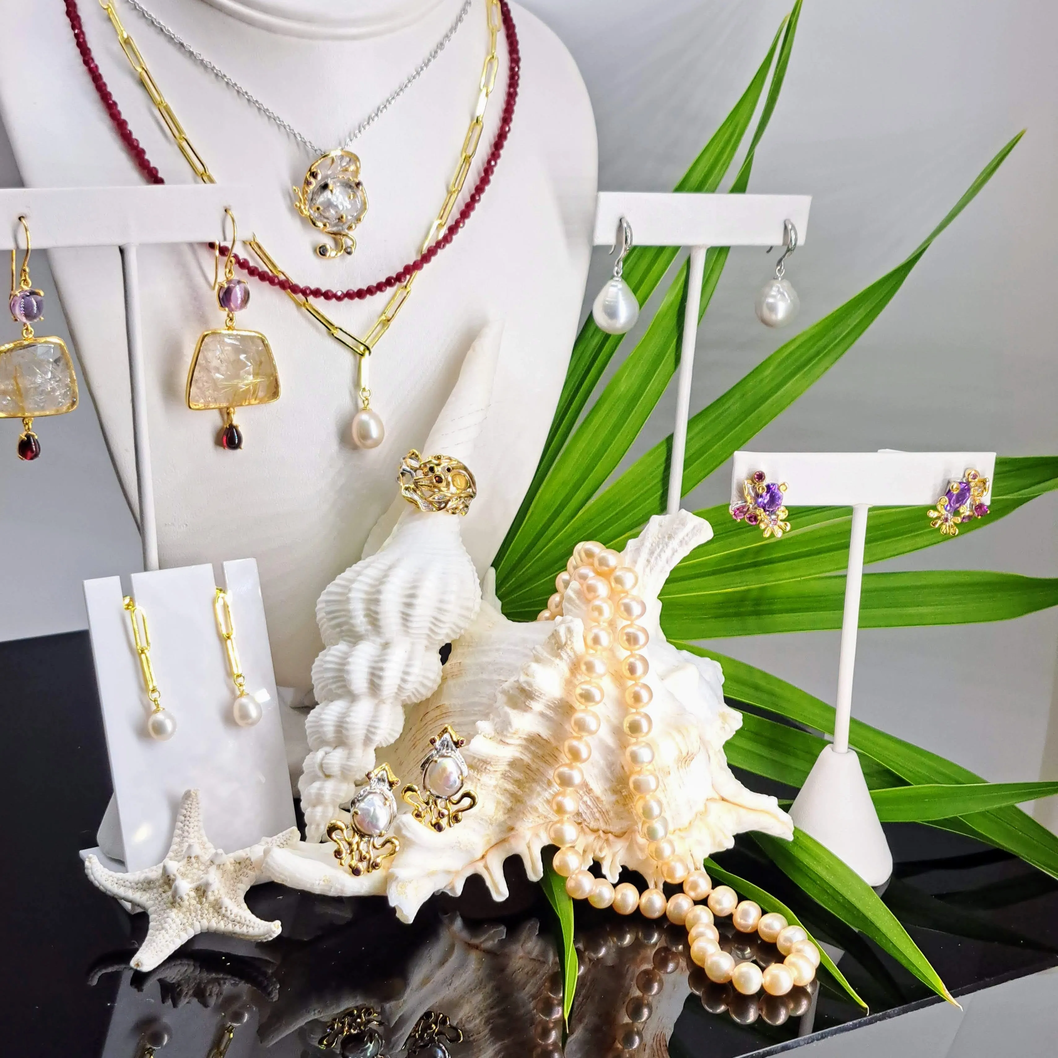 "Paperclip Pearl Drop" Adj. Up To 18" Necklace - Pearl, 18k Gold Sterling