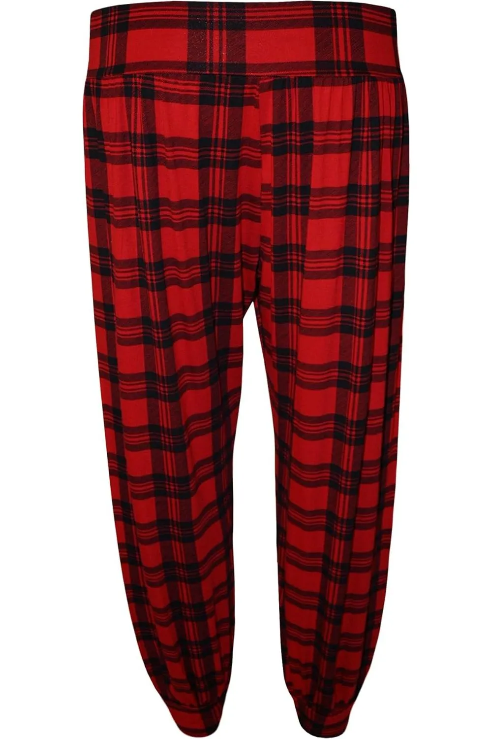 Red Tartan Print Harem Trouser