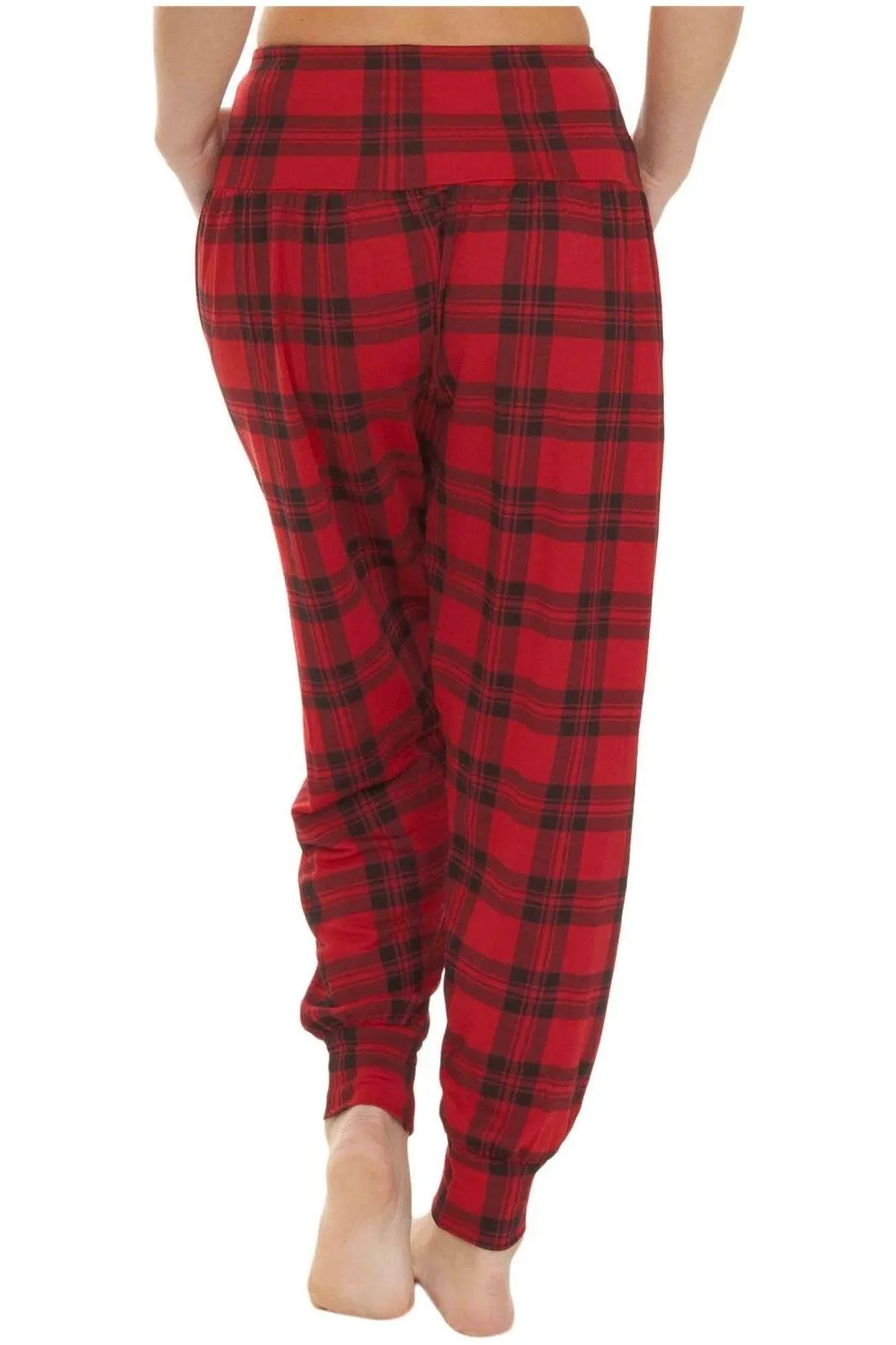Red Tartan Print Harem Trouser