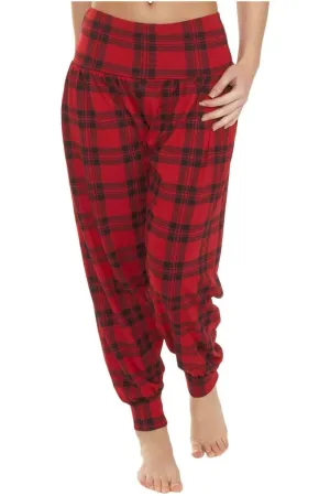 Red Tartan Print Harem Trouser