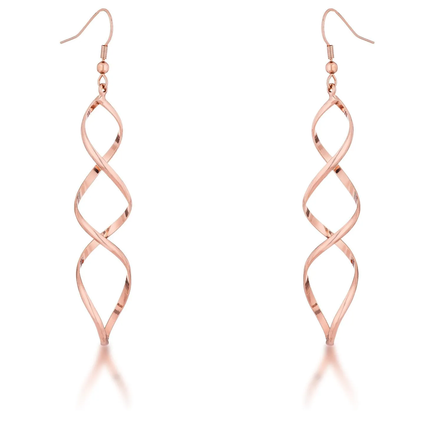 Rose Goldtone Twist Earrings