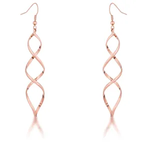 Rose Goldtone Twist Earrings