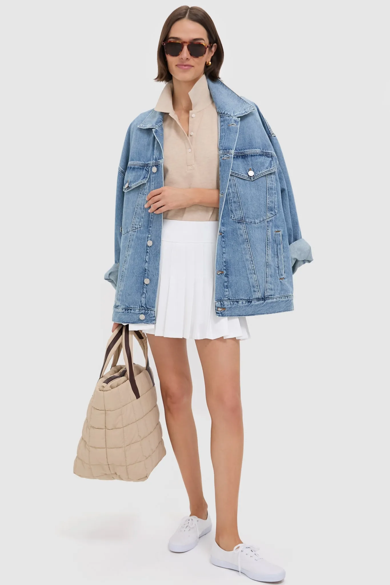 Sandstone Pique Puff Sleeve Peggy Polo