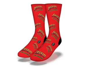 SAVVY SOX AWKWARD IS MY SUPERPOWER RED SOCKS