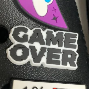 SHOE CHARMS - BLACK GAME OVER