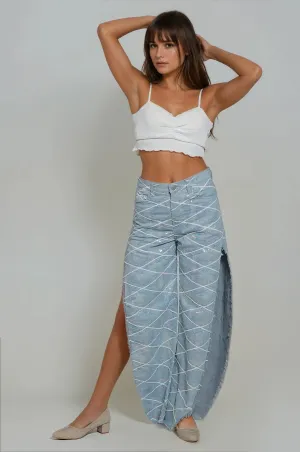 Side Slit Sequin Jeans - Amara