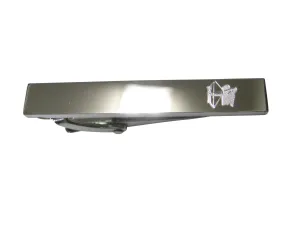 Silver Toned Etched Sleek Archer Skinny Tie Clip