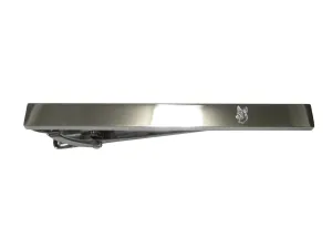 Silver Toned Etched Sleek Dog Head Tie Clip