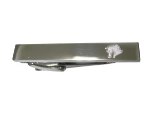 Silver Toned Etched Sleek Horse Head Skinny Tie Clip