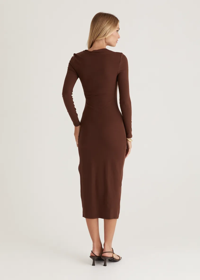 Simona Midi Dress - Chocolate