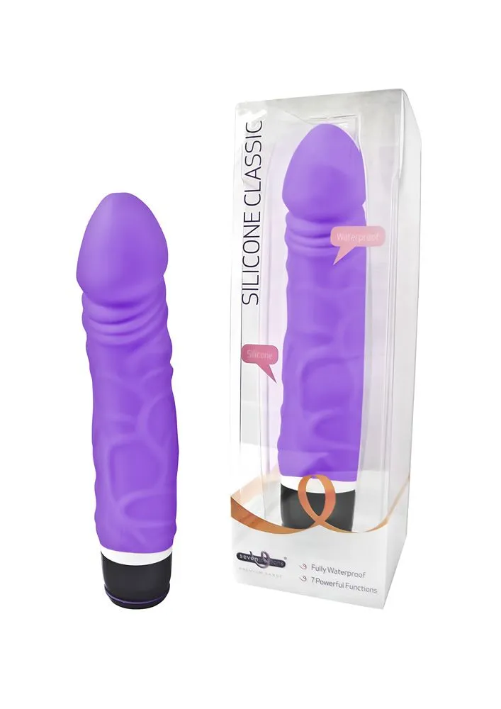 Sleek 7-Inch Silicone Classic Vibrator with 7 Vibration Functions