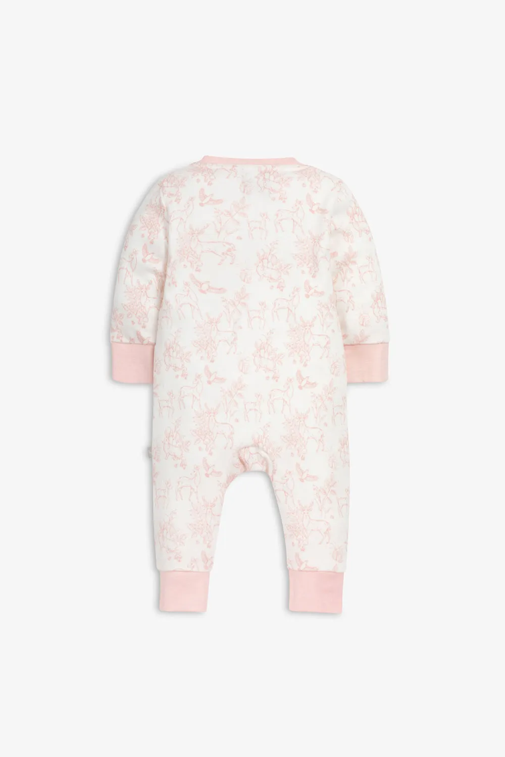Sleepsuit/Onesie, rose pink woodland print