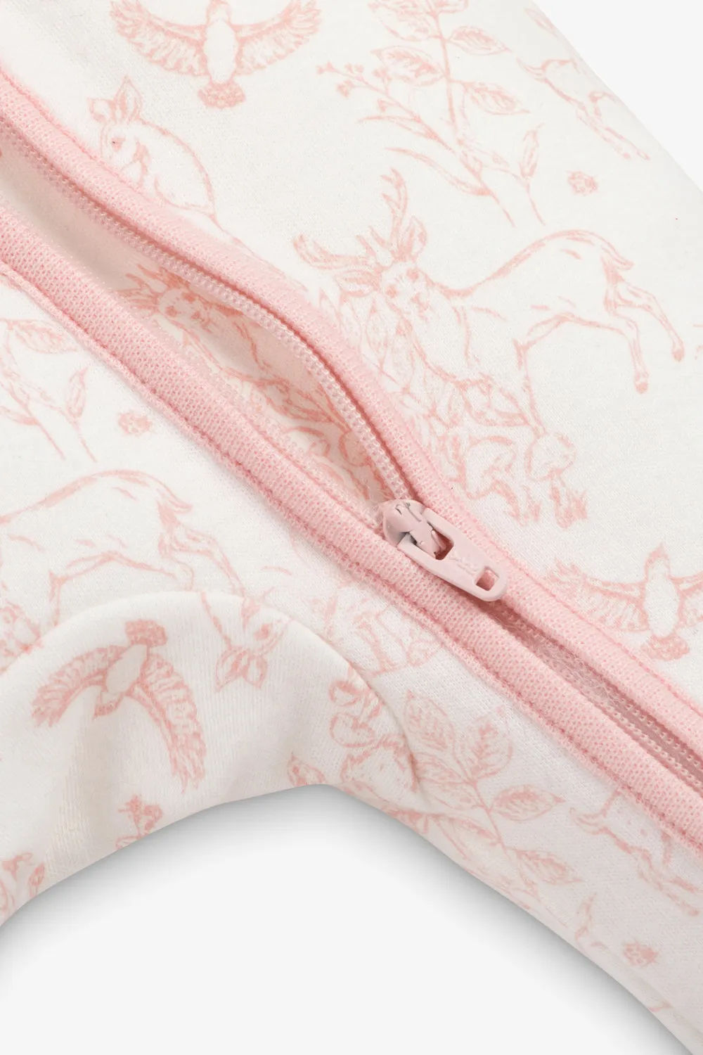Sleepsuit/Onesie, rose pink woodland print