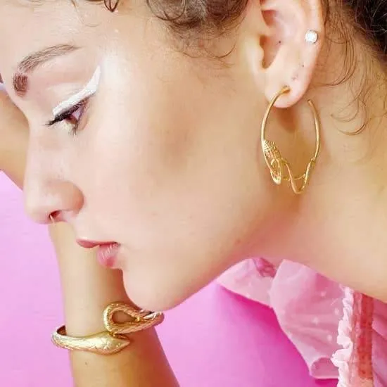 Snake Around Hoop Earrings