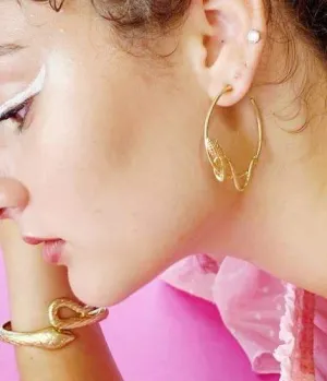 Snake Around Hoop Earrings