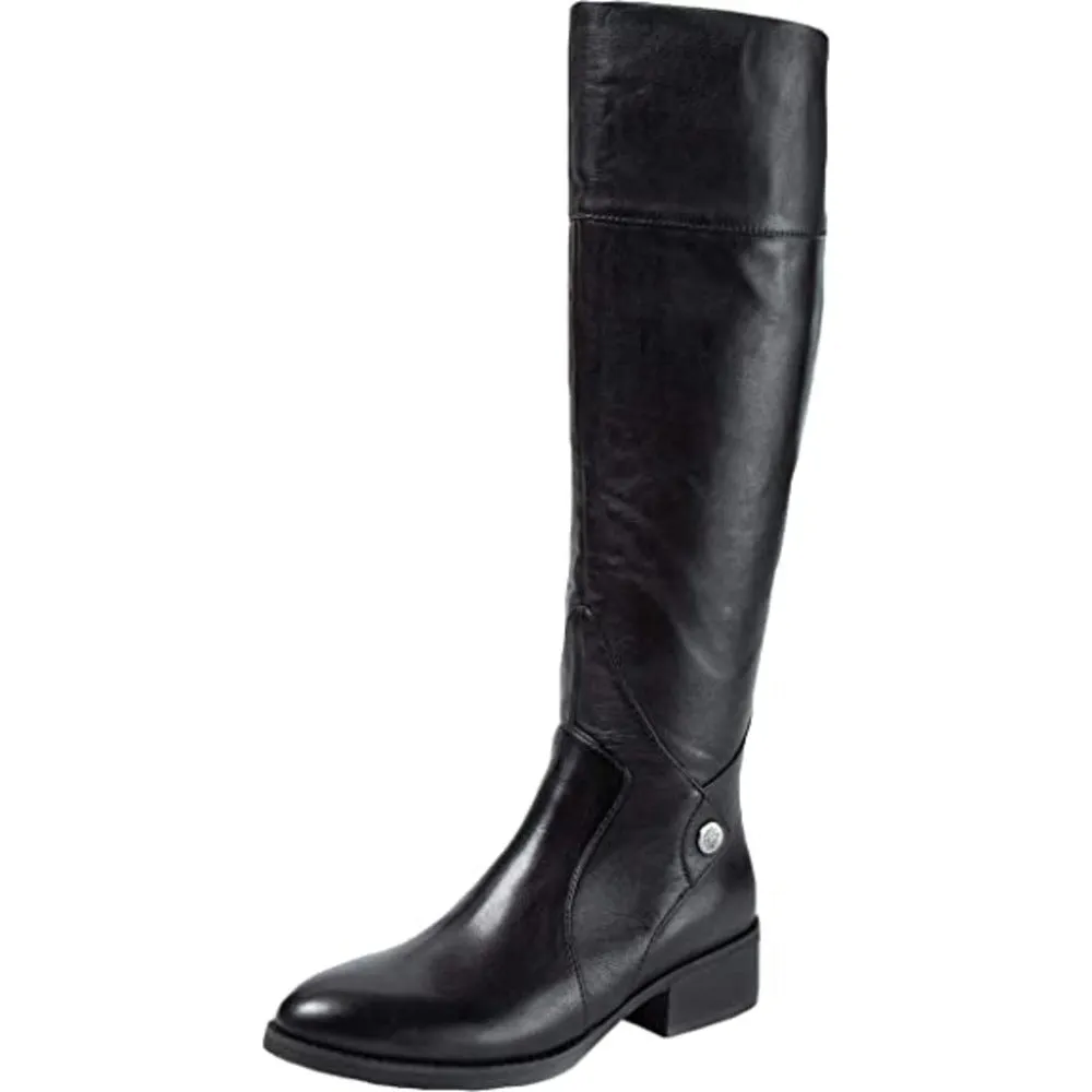 Sole Bound by Baretraps Womens Dreia Leather Riding Boots Black 8 Medium (B,M)