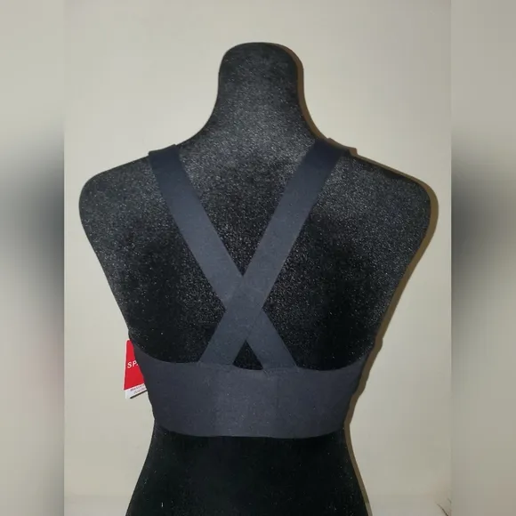 SPANX Bra-llelujah Racerback T-Shirt Front-Closure Bra Black Size: 36C