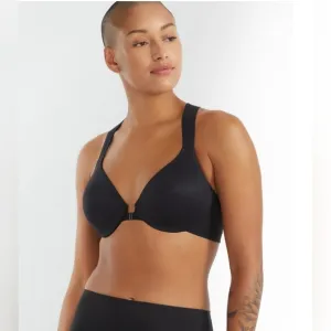 SPANX Bra-llelujah Racerback T-Shirt Front-Closure Bra Black Size: 36C