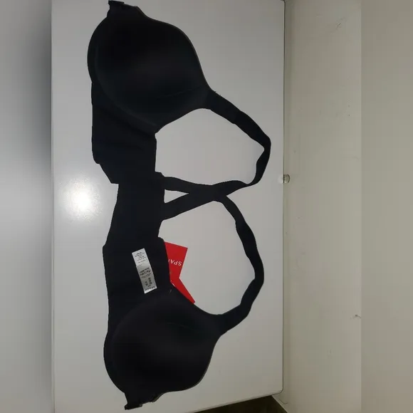SPANX Bra-llelujah Racerback T-Shirt Front-Closure Bra Black Size: 36C