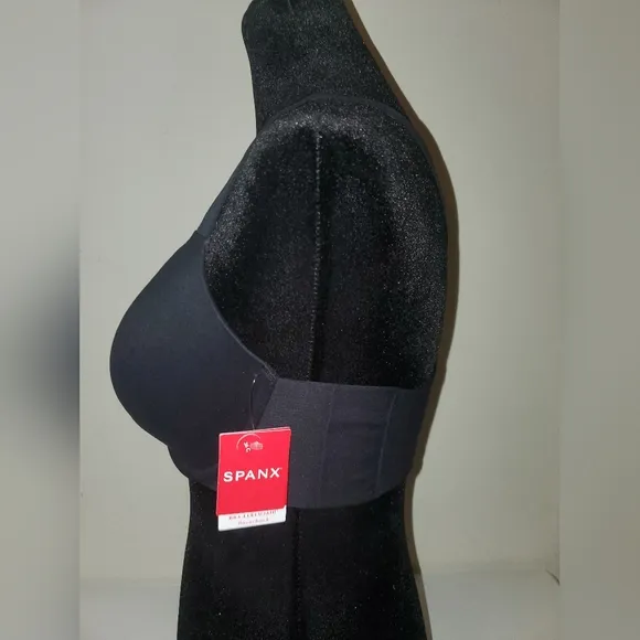 SPANX Bra-llelujah Racerback T-Shirt Front-Closure Bra Black Size: 36C