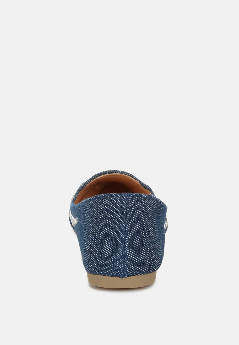 Stud Embellished Ballet Flats by RUW