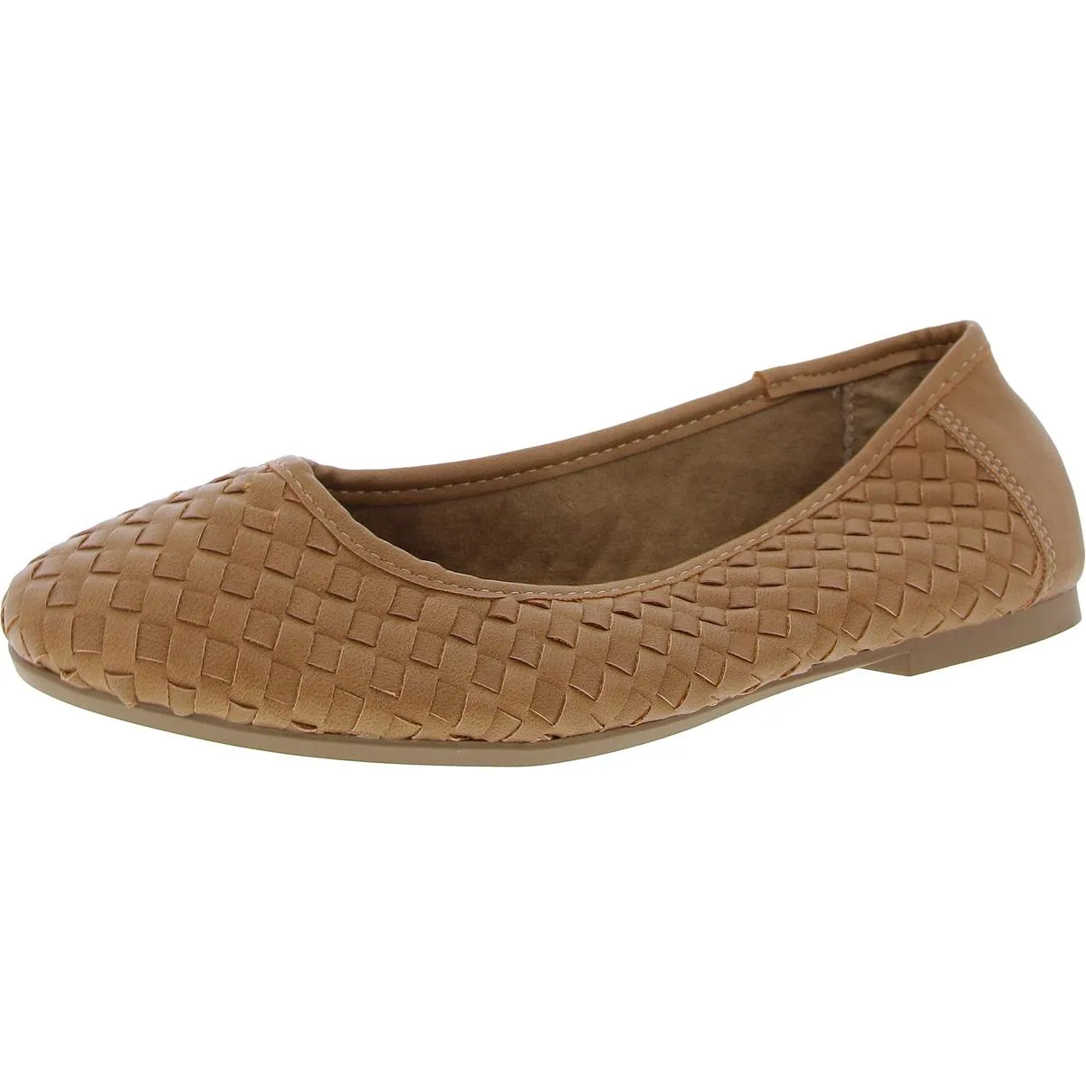 Style & Co. Womens Ariinn Woven Faux Leather Ballet Flats