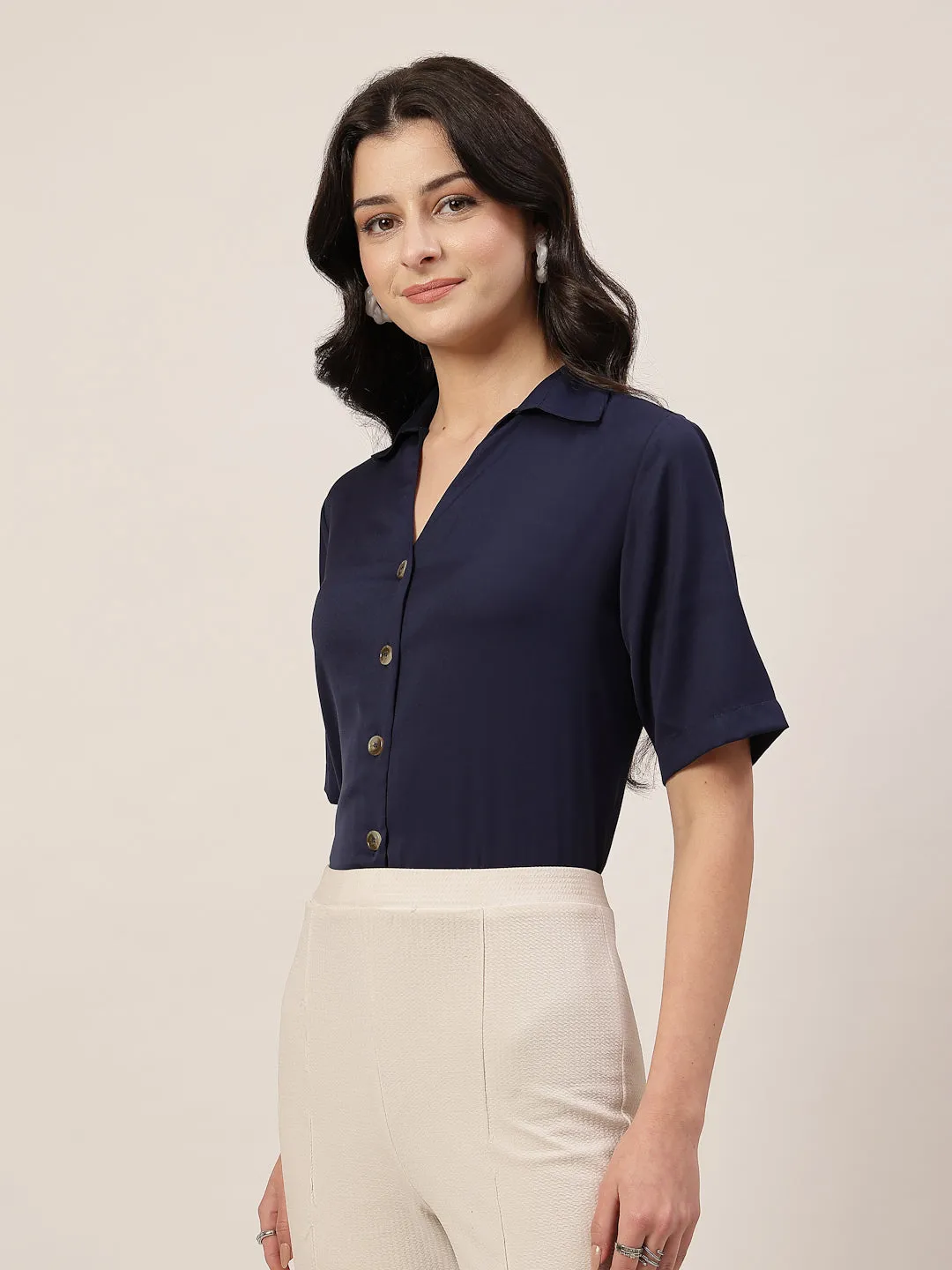 Style Quotient Women Navy Formal shirt