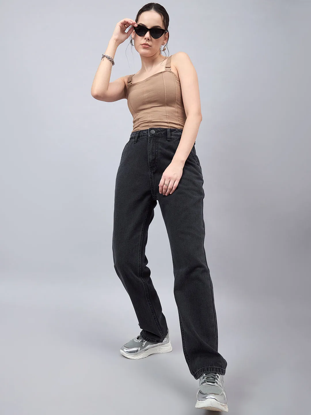 Style Quotient Women Relaxed Fit High Rise Cotton Jeans