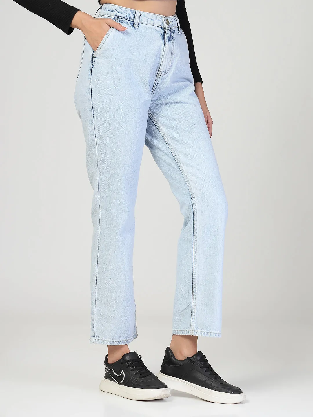 Style Quotient Women Relaxed Fit High Rise Cotton Jeans
