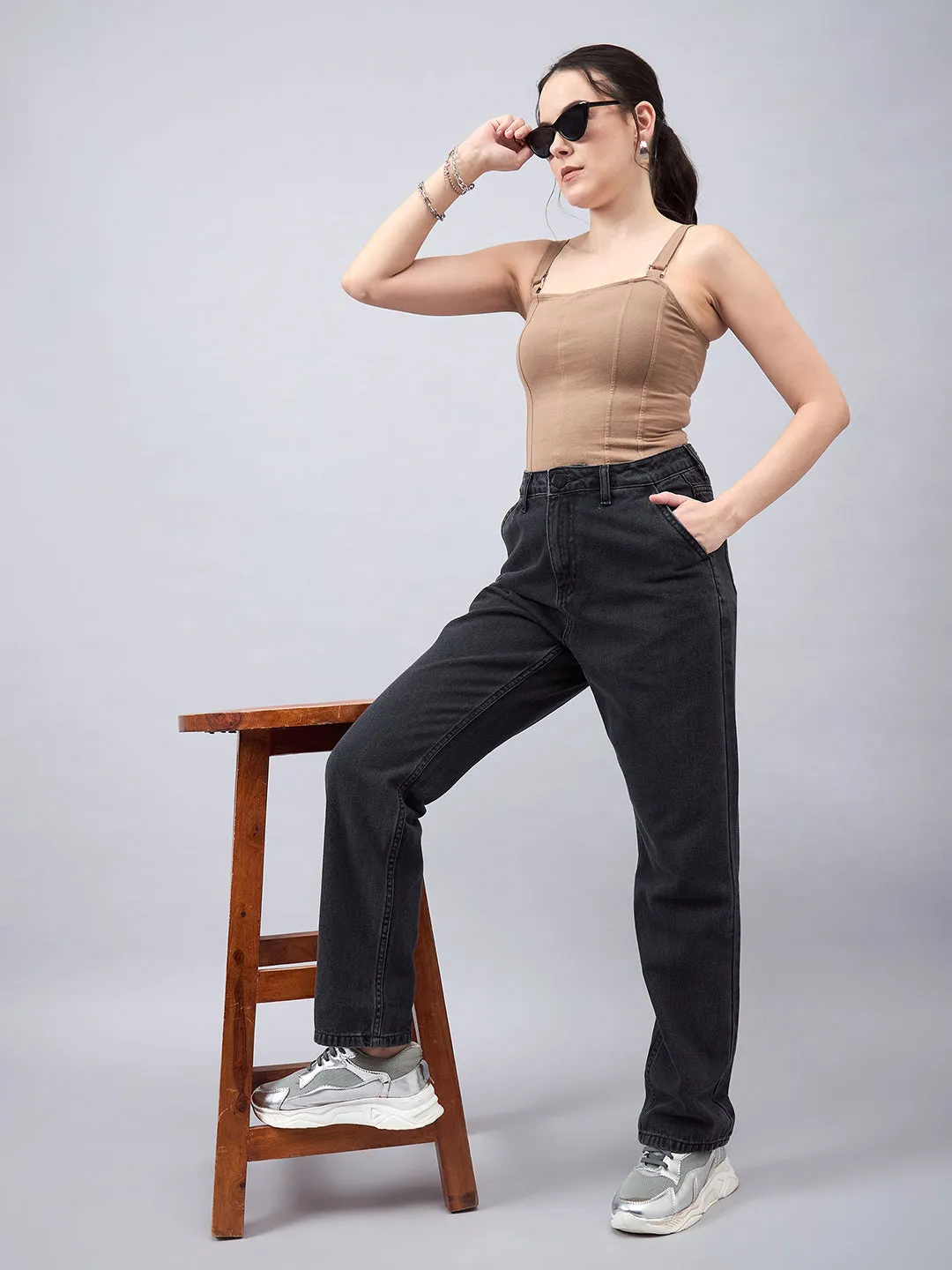 Style Quotient Women Relaxed Fit High Rise Cotton Jeans