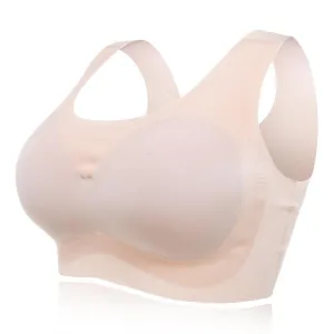Super Comfy High Elastic Wireless Full Busty Soft Bras - Nude