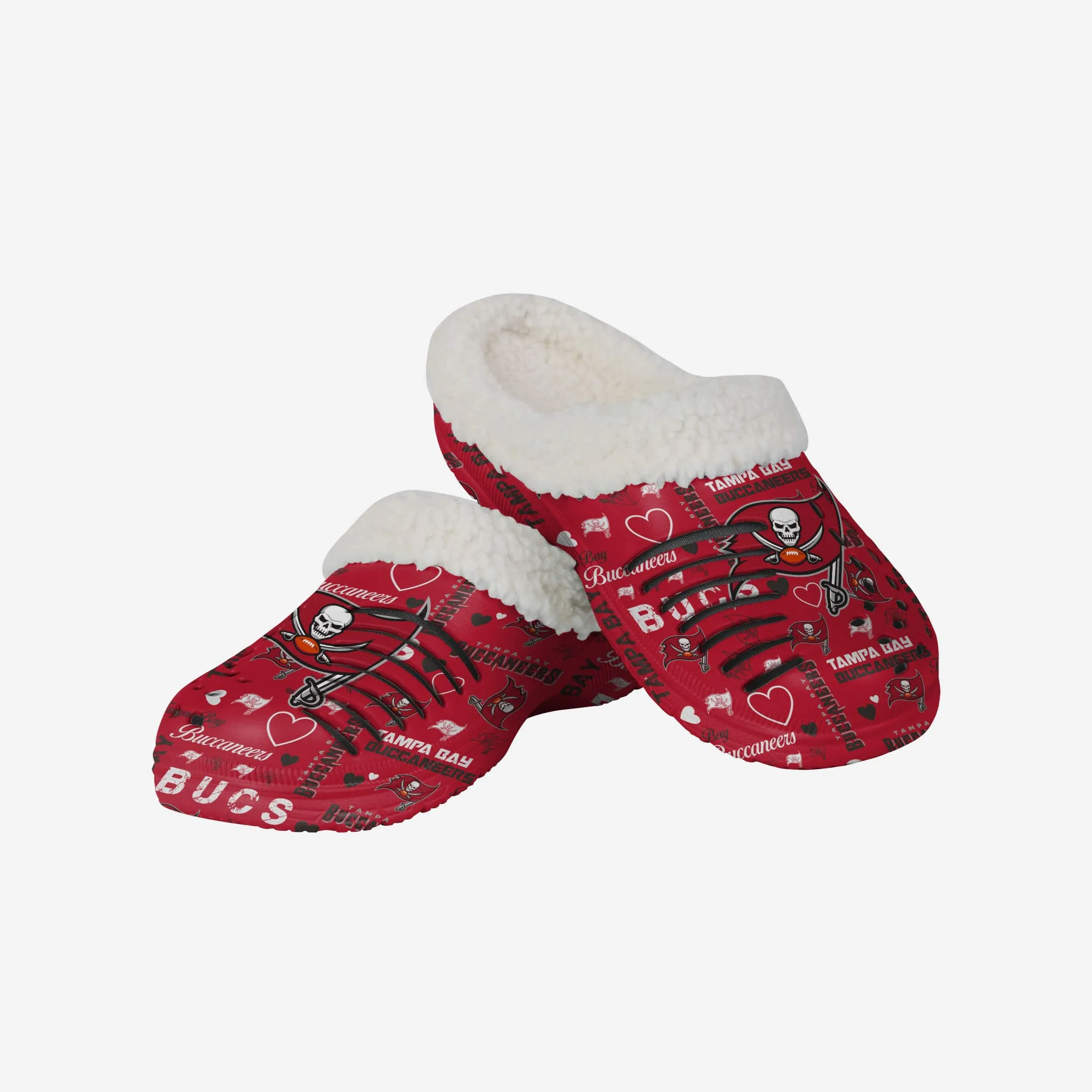 Tampa Bay Buccaneers Womens Sherpa Lined Logo Love Clog