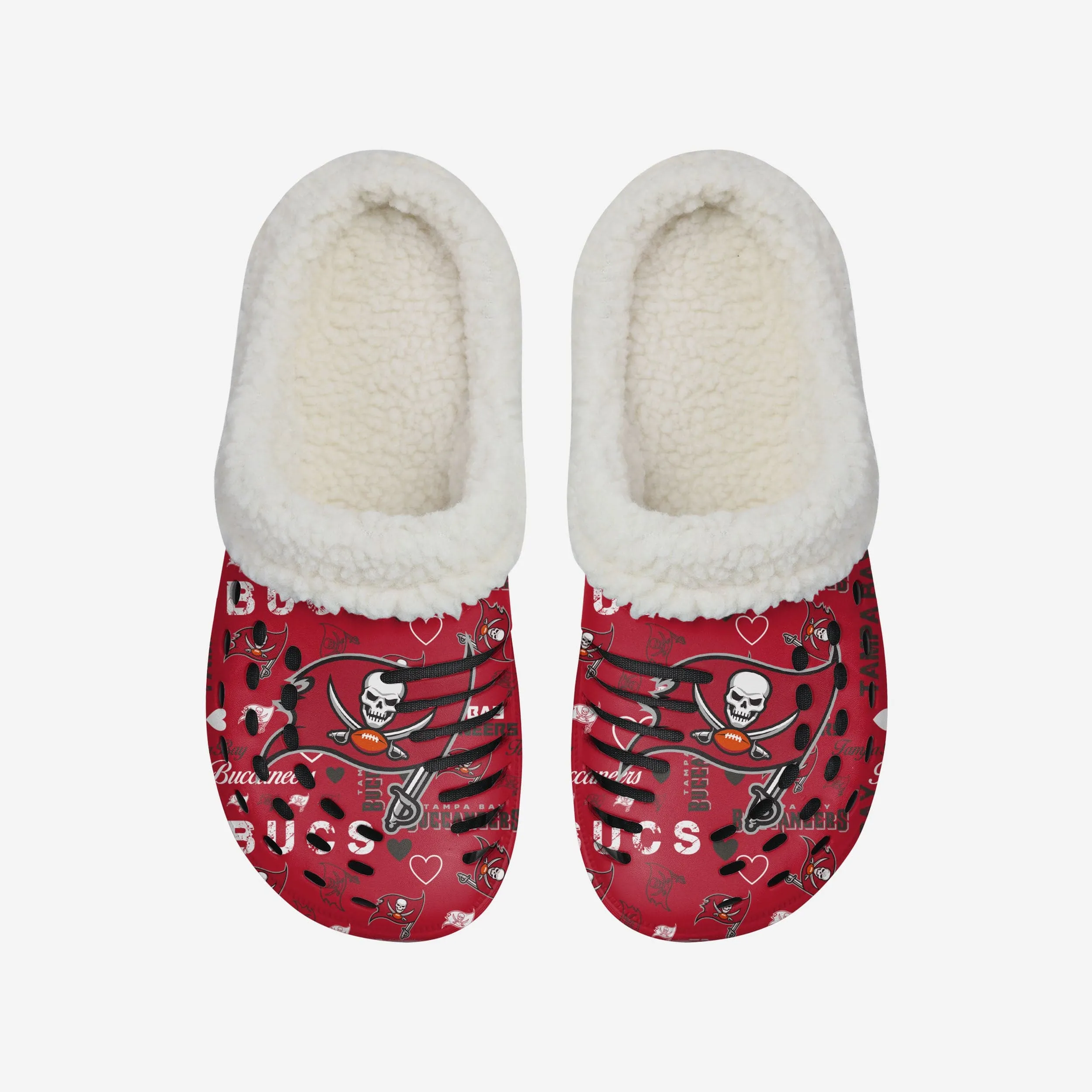 Tampa Bay Buccaneers Womens Sherpa Lined Logo Love Clog