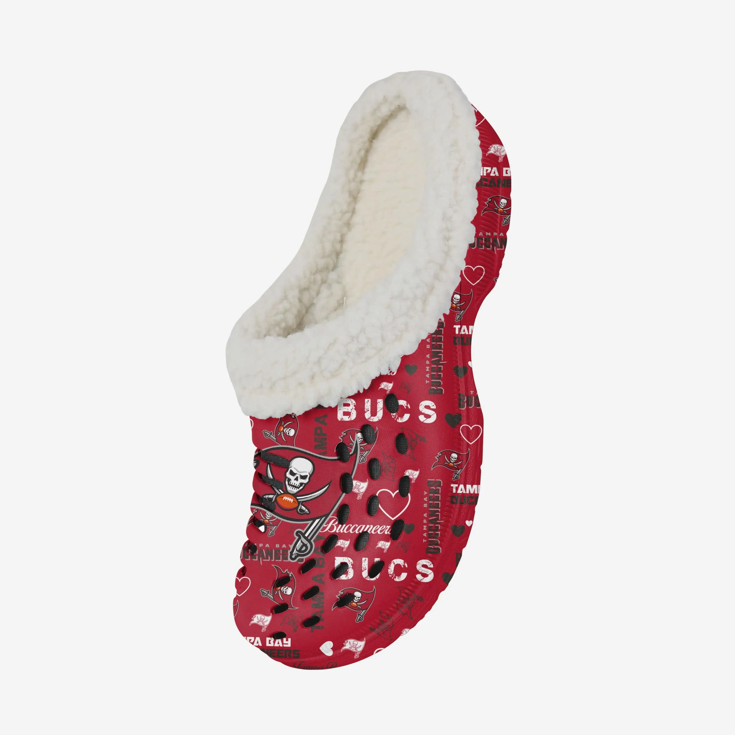 Tampa Bay Buccaneers Womens Sherpa Lined Logo Love Clog