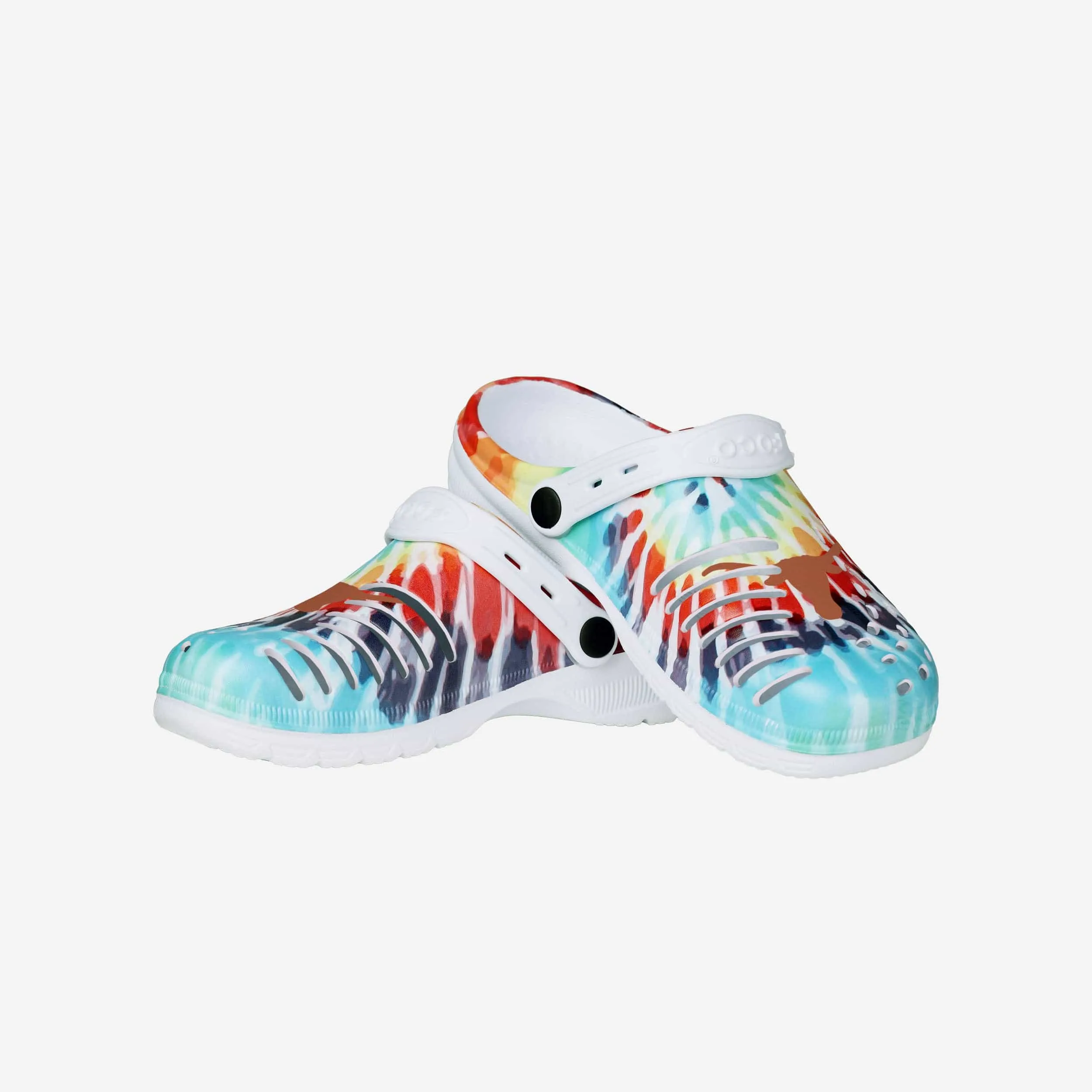 Texas Longhorns Womens Tie-Dye Clog With Strap