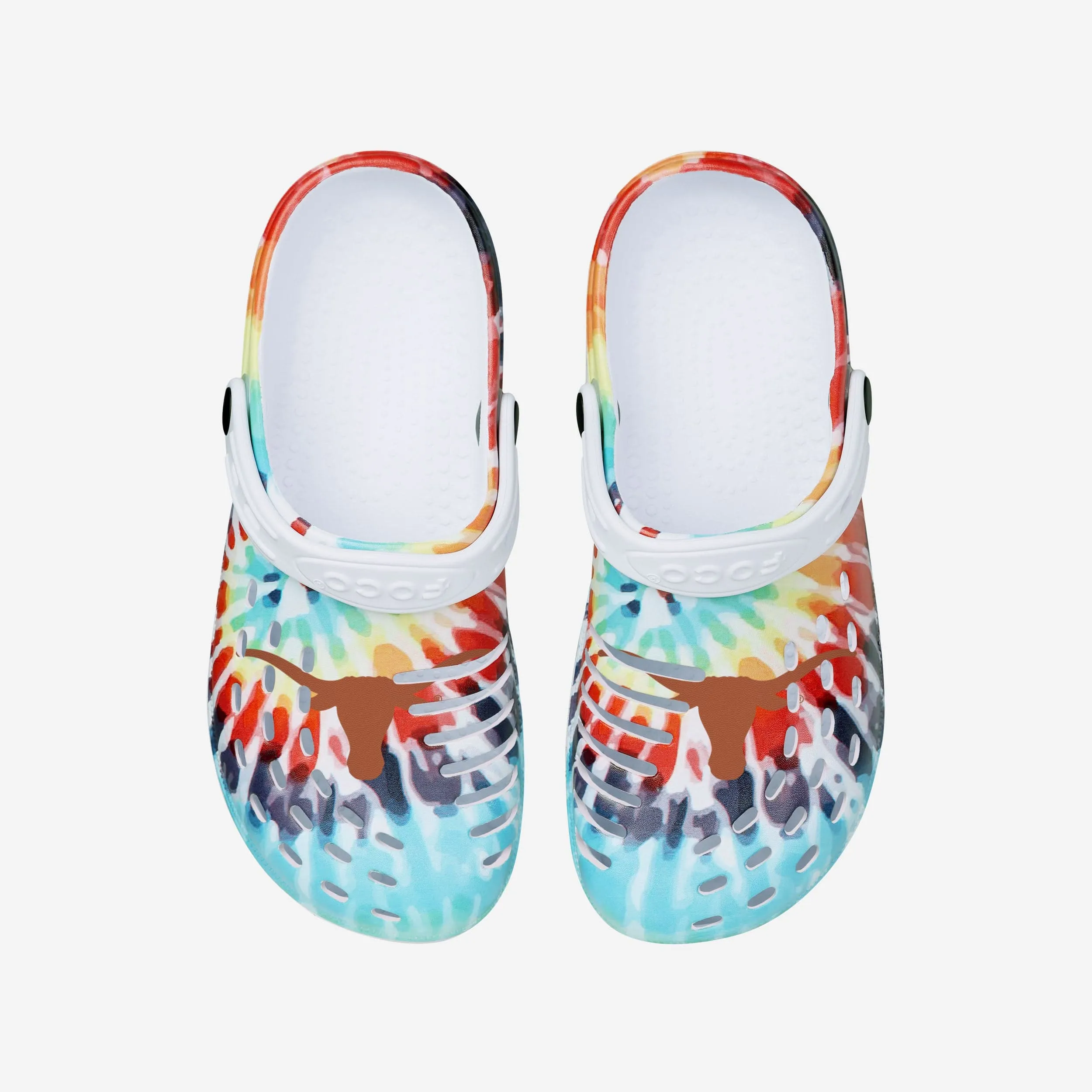 Texas Longhorns Womens Tie-Dye Clog With Strap
