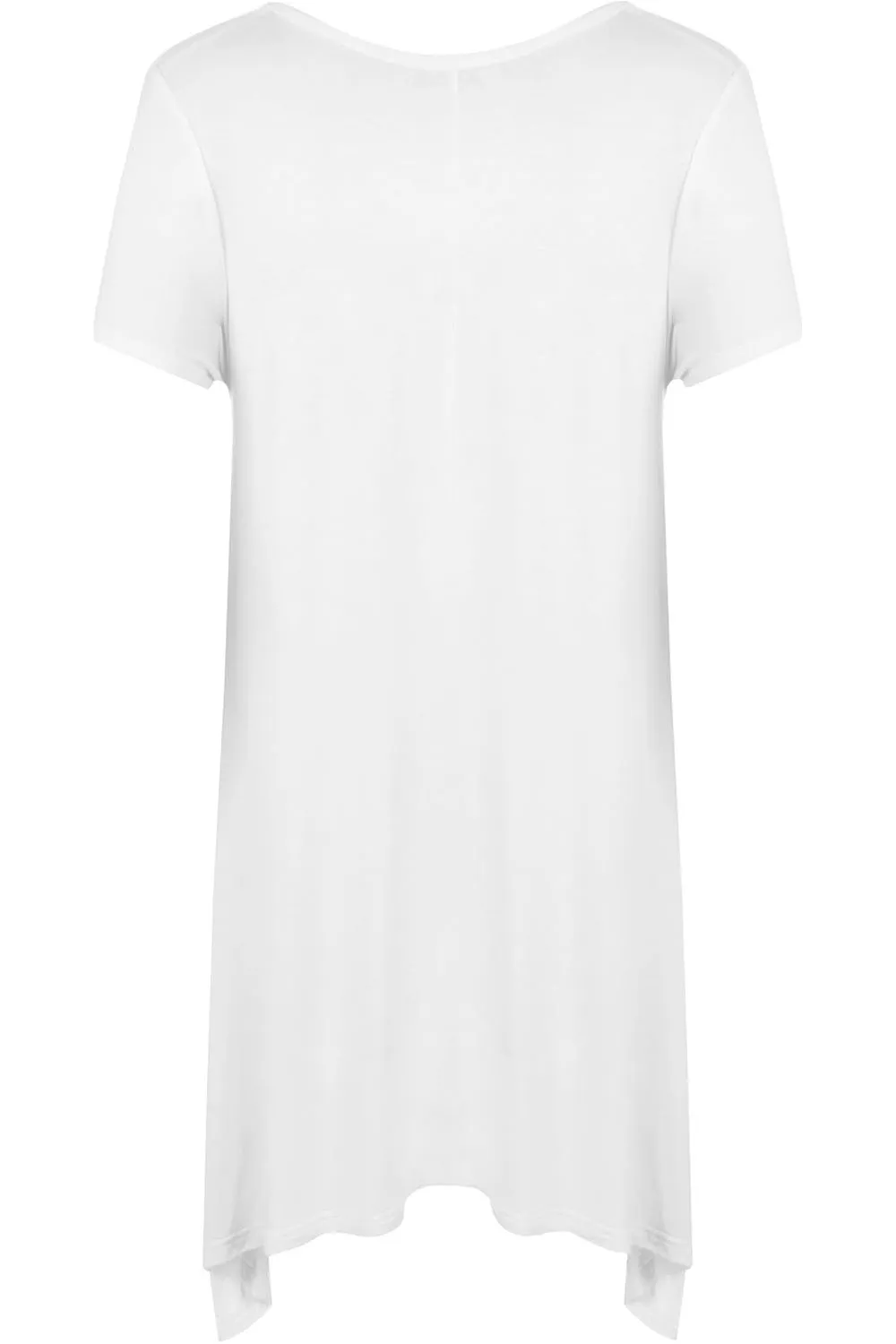 Three Butterfly Hanky Hem Short Sleeve Top