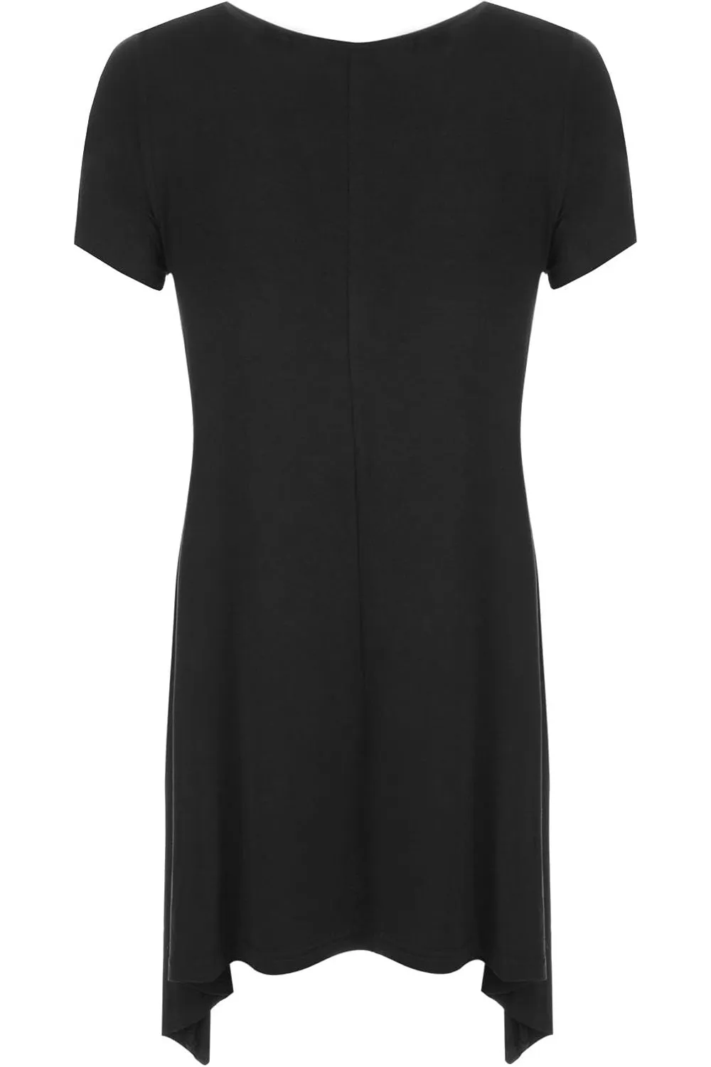 Three Butterfly Hanky Hem Short Sleeve Top
