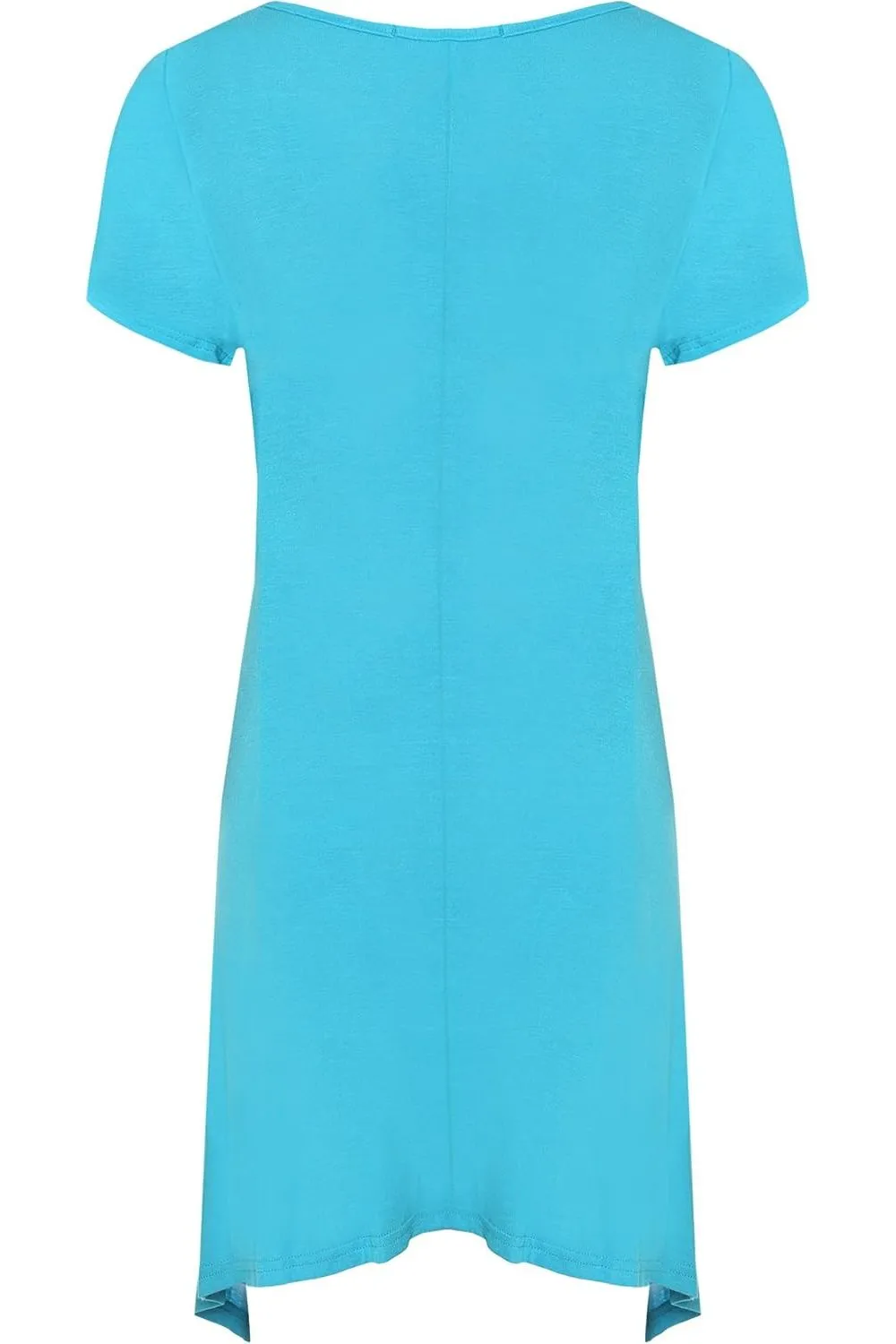 Three Butterfly Hanky Hem Short Sleeve Top