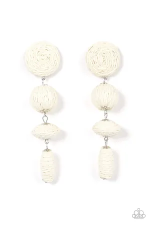 Twine Tango - White Post Earring