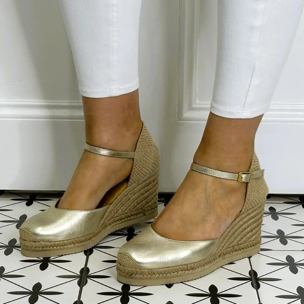 Unisa CASTILLA Espadrilles Platino Gold