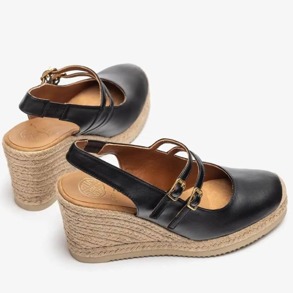 Unisa Cyntia Sling-back Espadrilles-BLACK