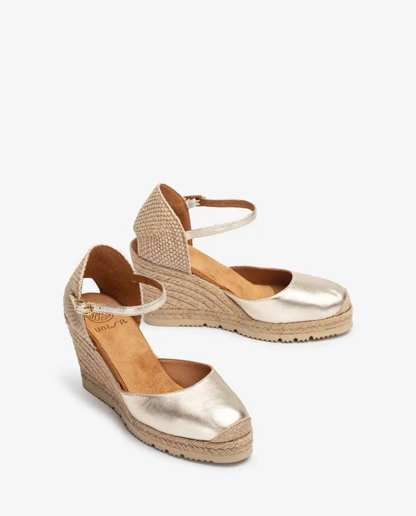 Unisa Gold Wedge Espadrille|CASTIL25GD