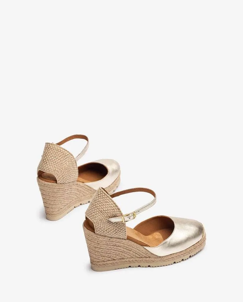 Unisa Gold Wedge Espadrille|CASTIL25GD