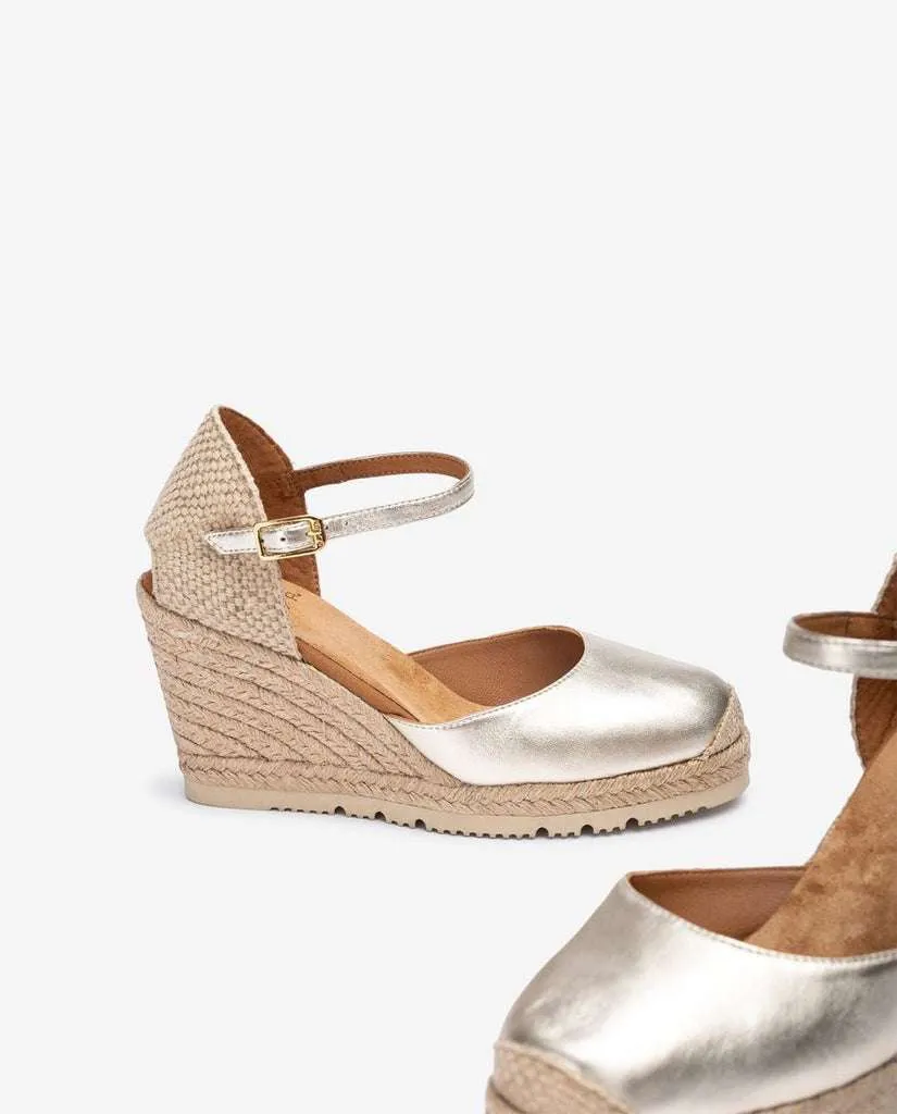 Unisa Gold Wedge Espadrille|CASTIL25GD