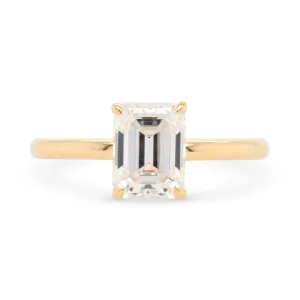 Vera Emerald Cut Moissanite Solitaire Engagement Ring